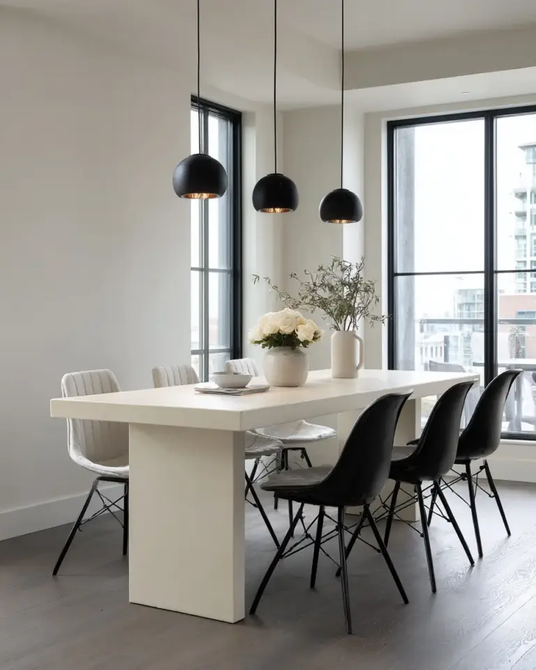 Ivory Industrial Dining Room Decor Ideas - Featured