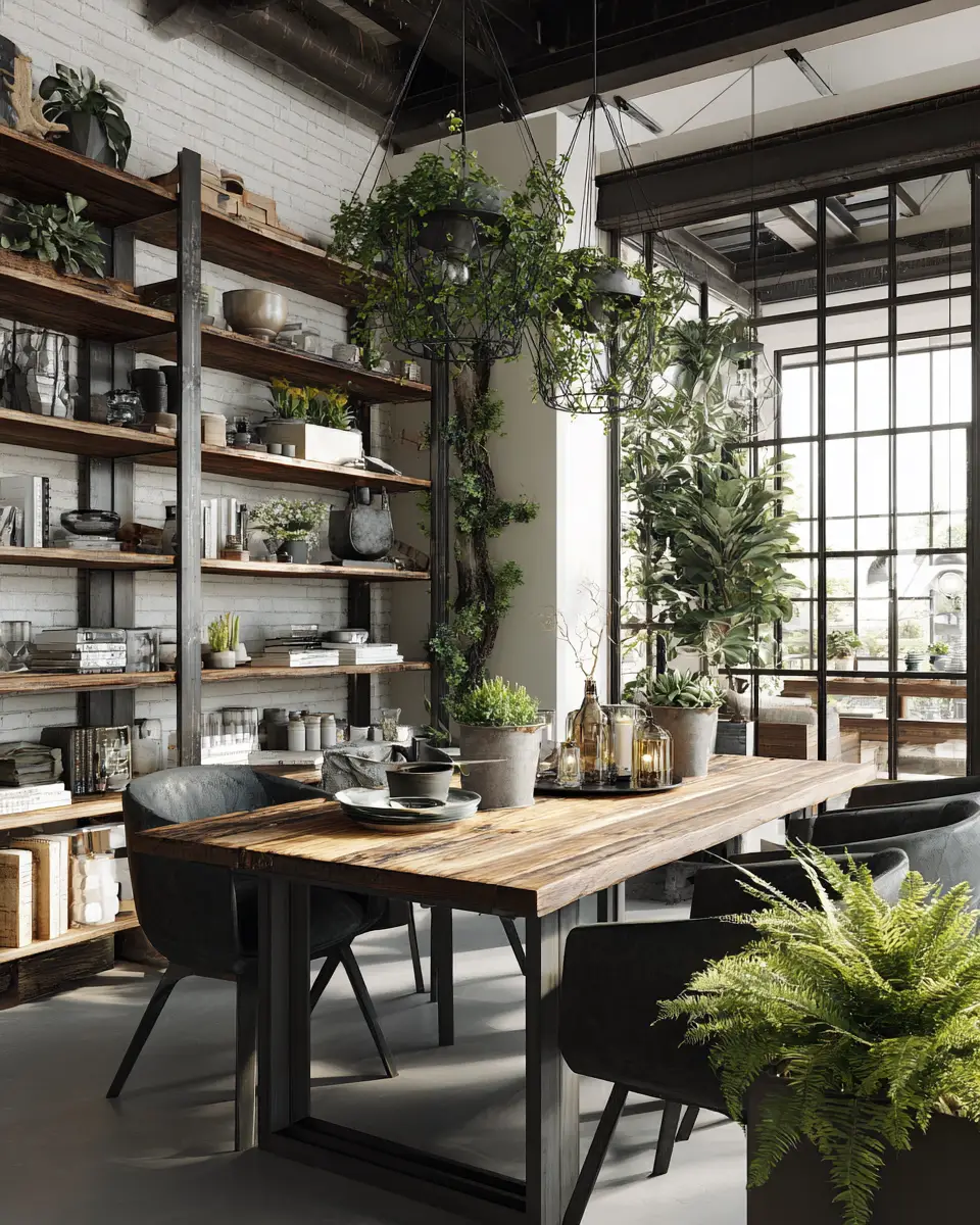 Ivory Industrial Dining Room Decor Ideas