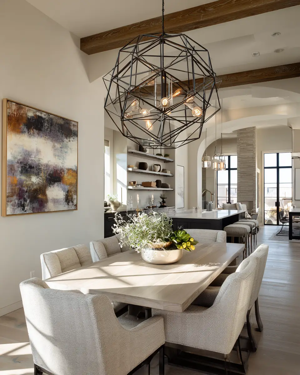 Ivory Industrial Dining Room Decor Ideas