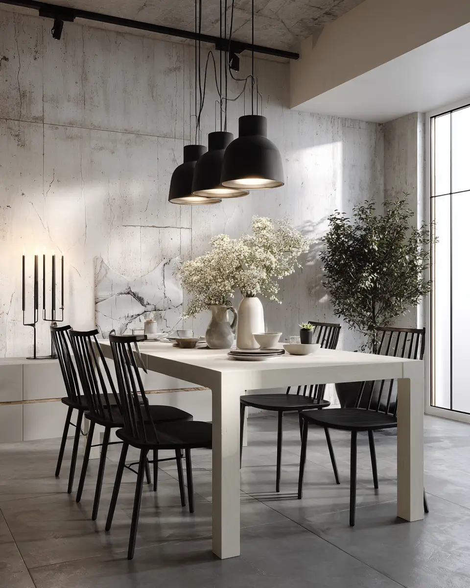 Ivory Industrial Dining Room Decor Ideas