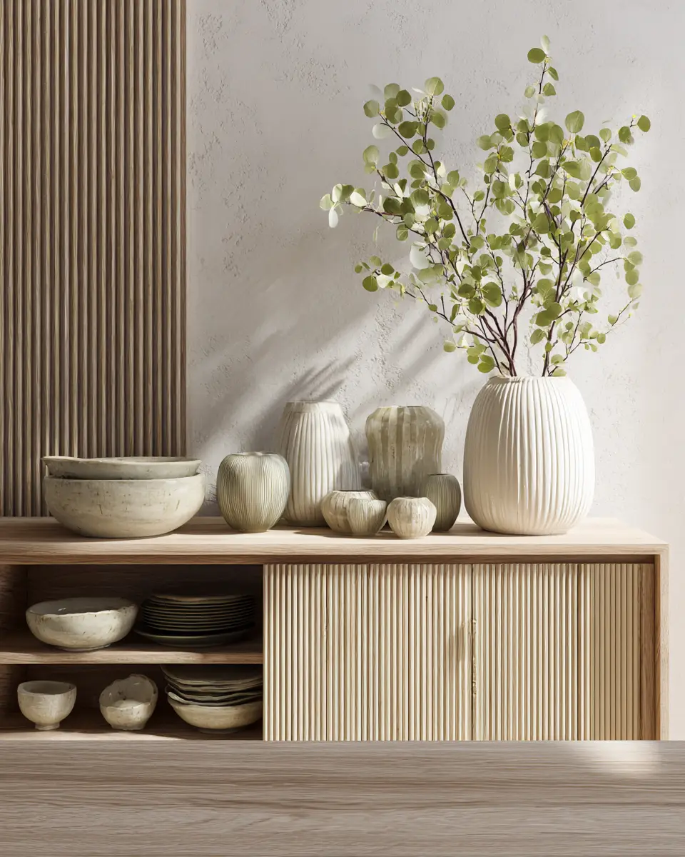 Ivory Japandi Dining Room Decor Ideas