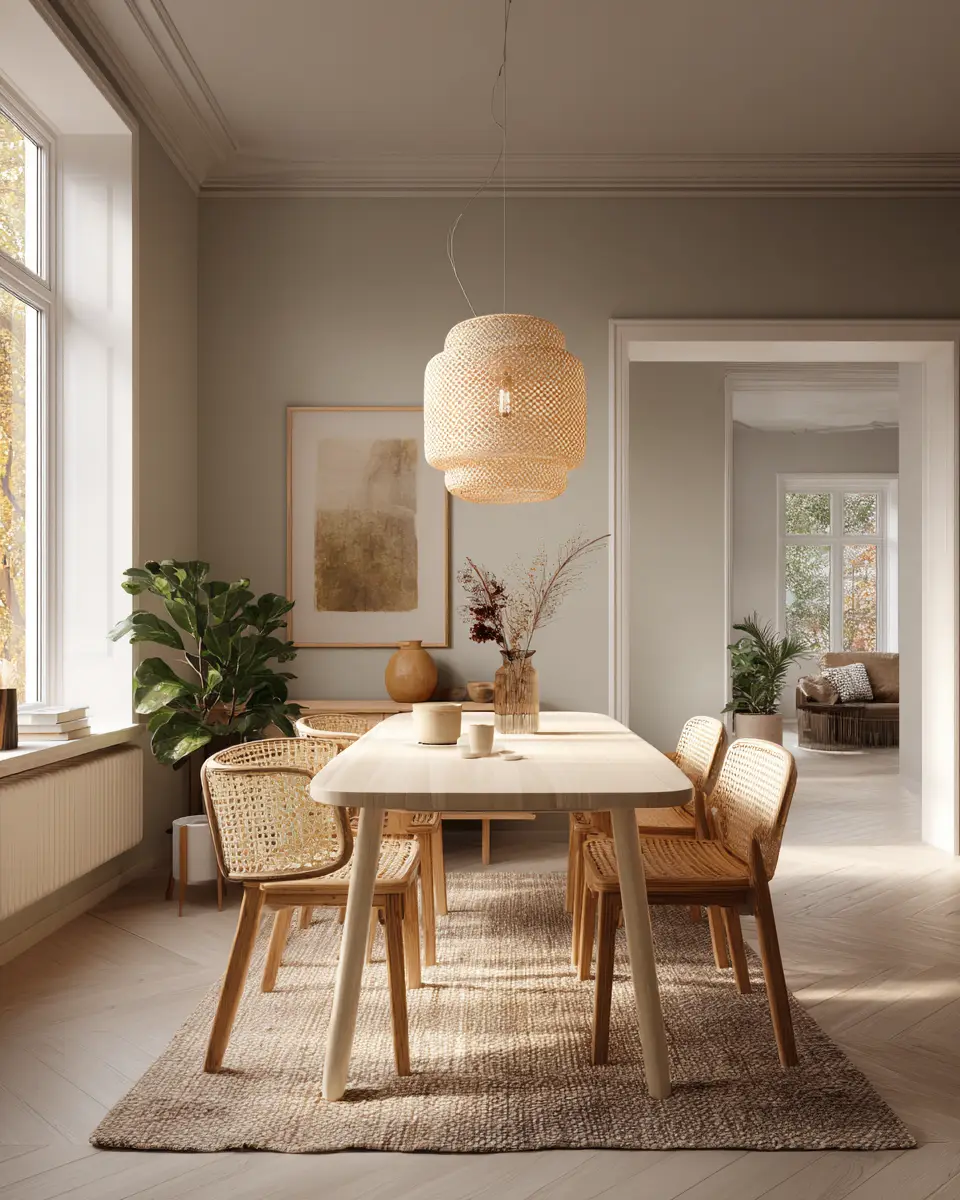 Ivory Japandi Dining Room Decor Ideas