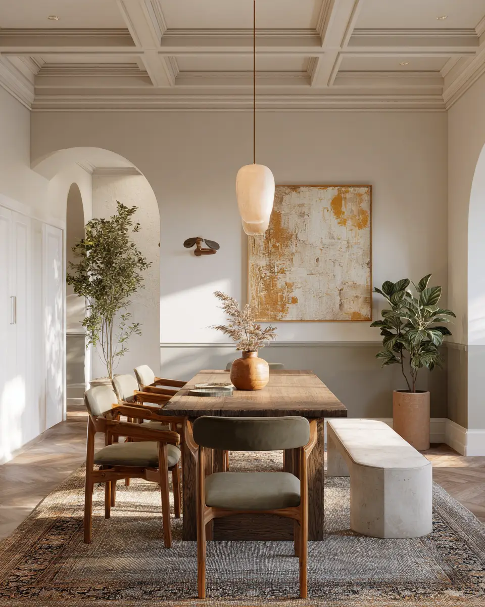 Ivory Japandi Dining Room Decor Ideas