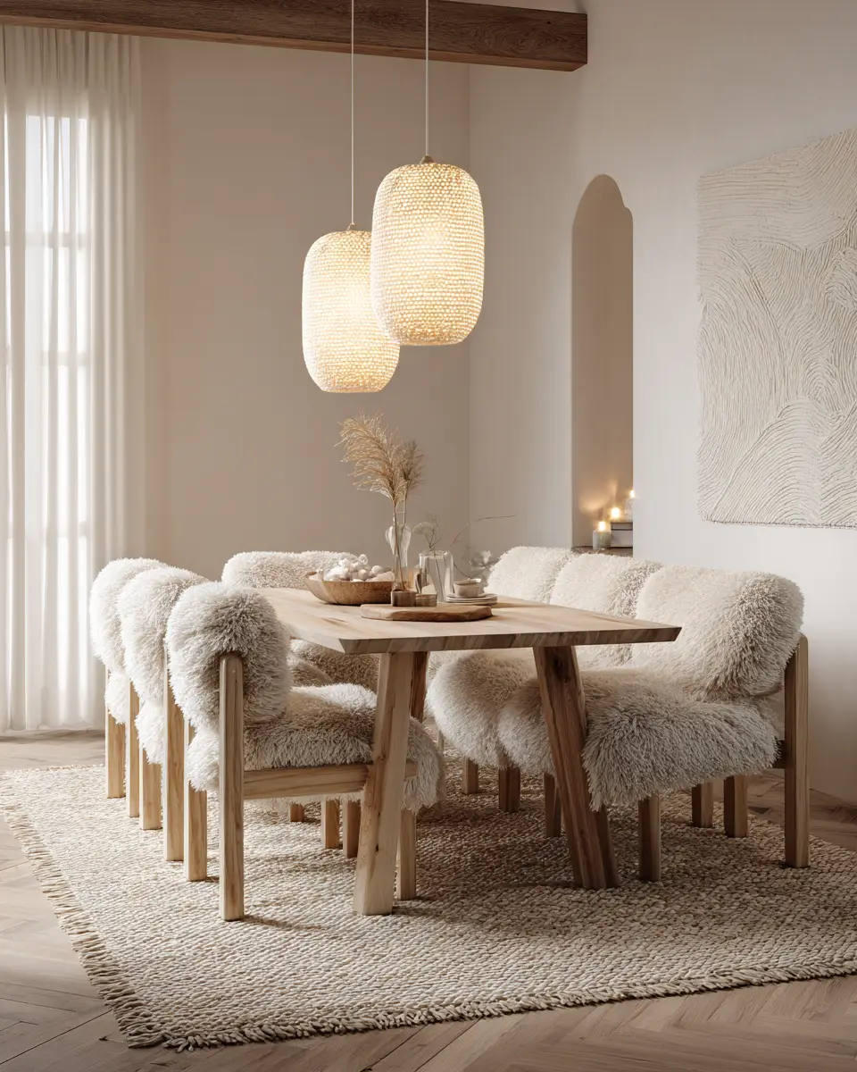 Ivory Japandi Dining Room Decor Ideas