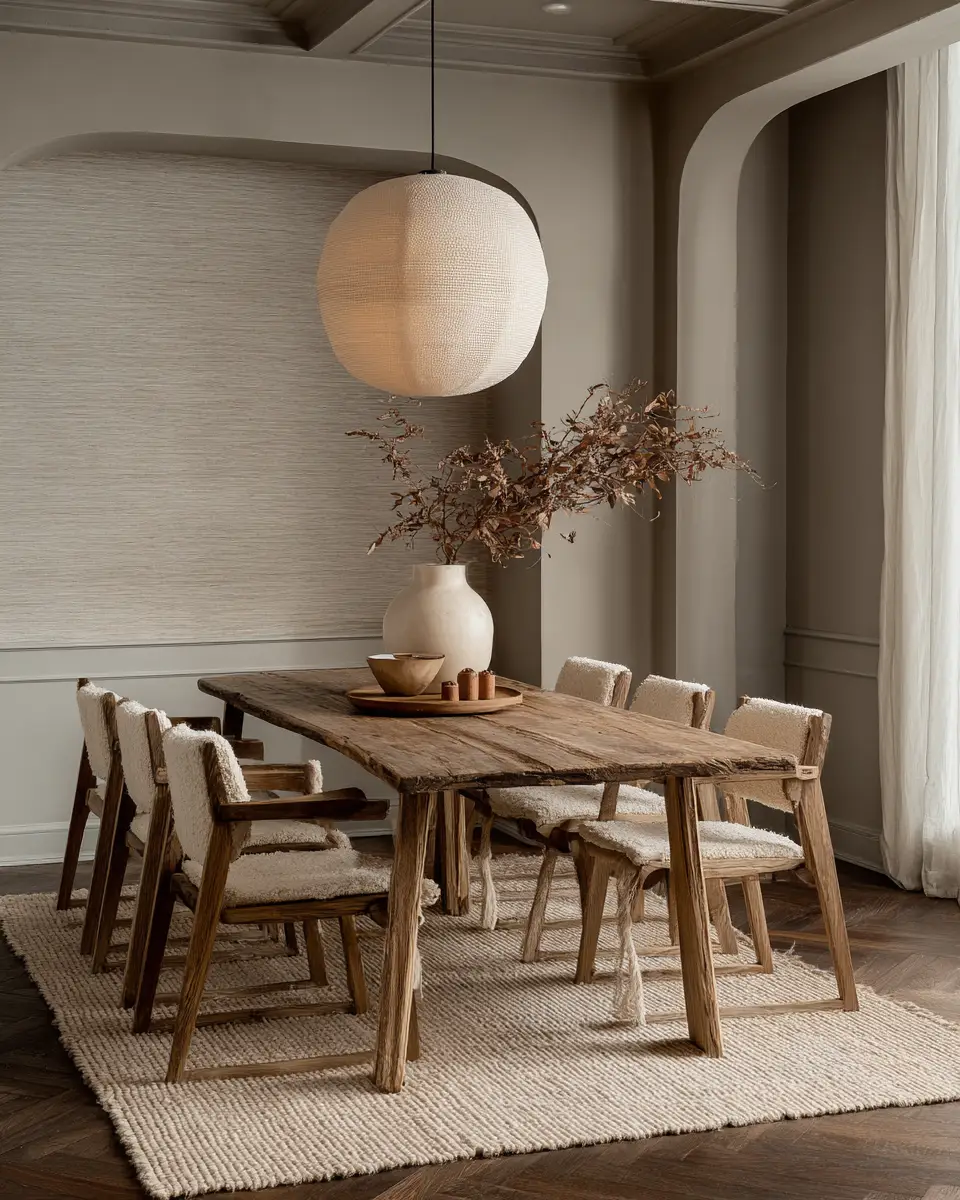 Ivory Japandi Dining Room Decor Ideas