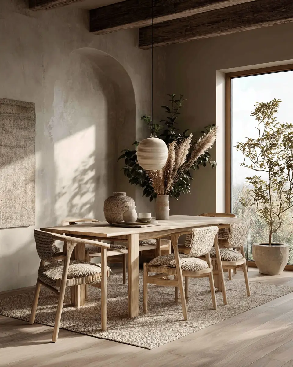 Ivory Japandi Dining Room Decor Ideas