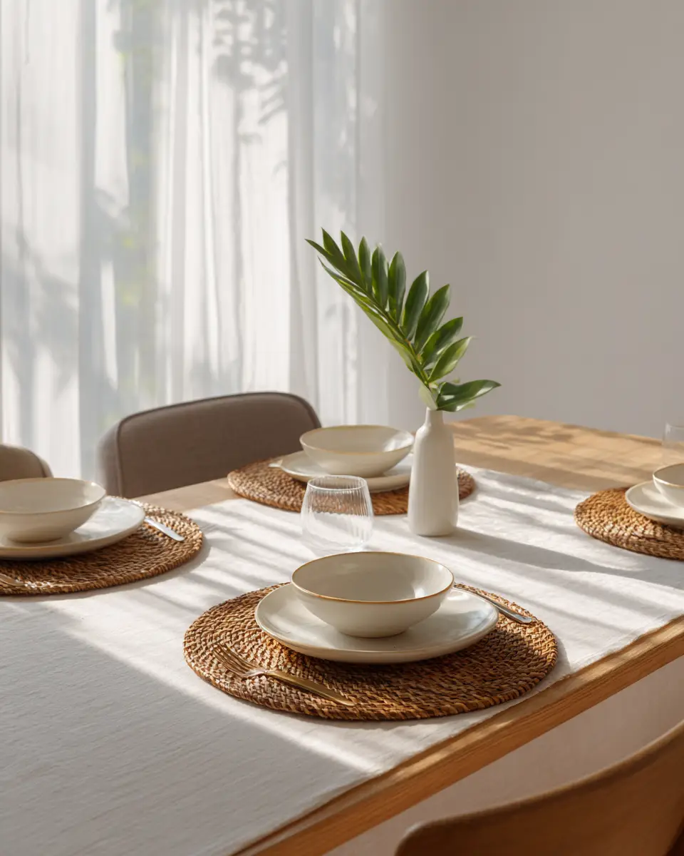 Ivory Japandi Dining Room Decor Ideas