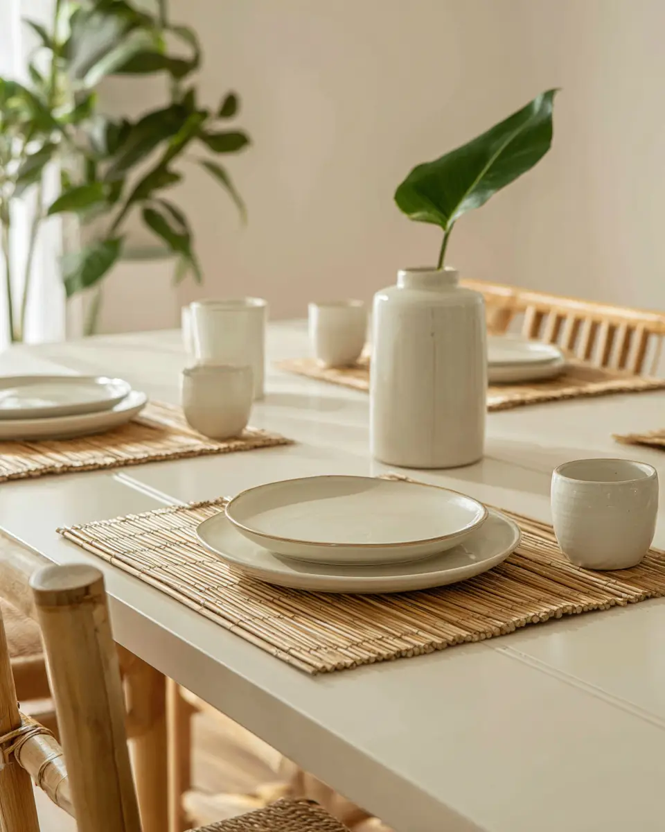 Ivory Japandi Dining Room Decor Ideas