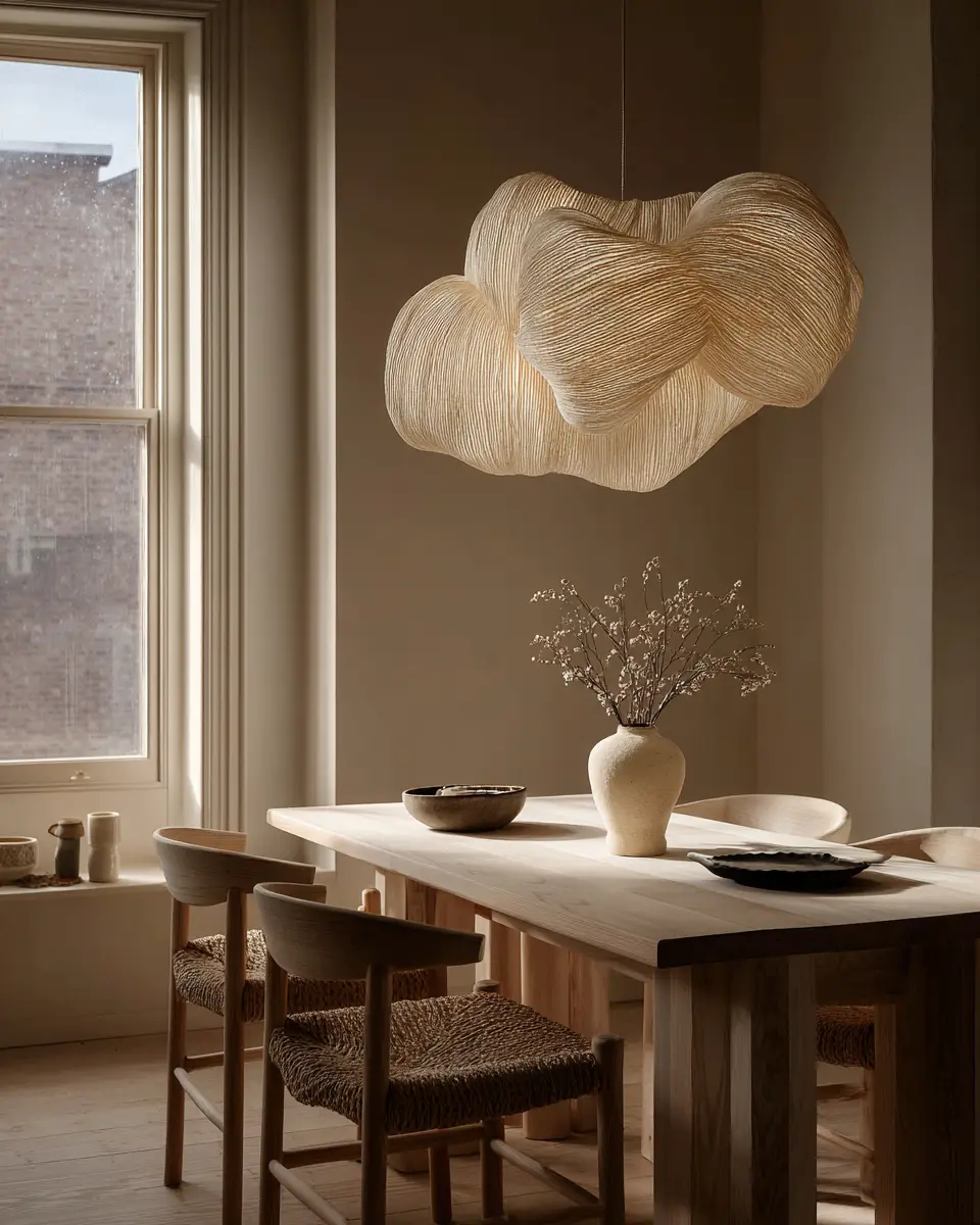 Ivory Japandi Dining Room Decor Ideas