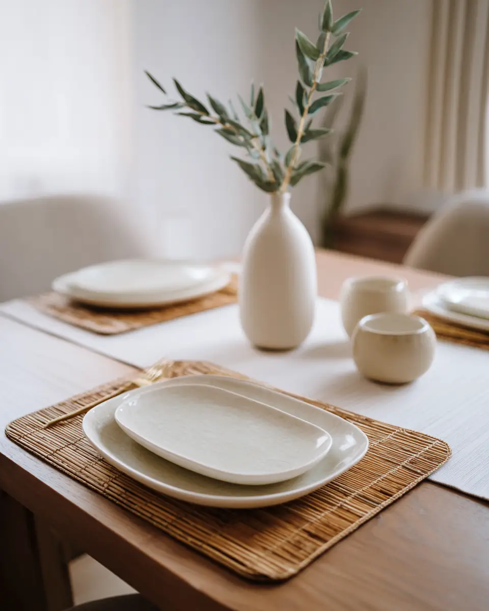 Ivory Japandi Dining Room Decor Ideas