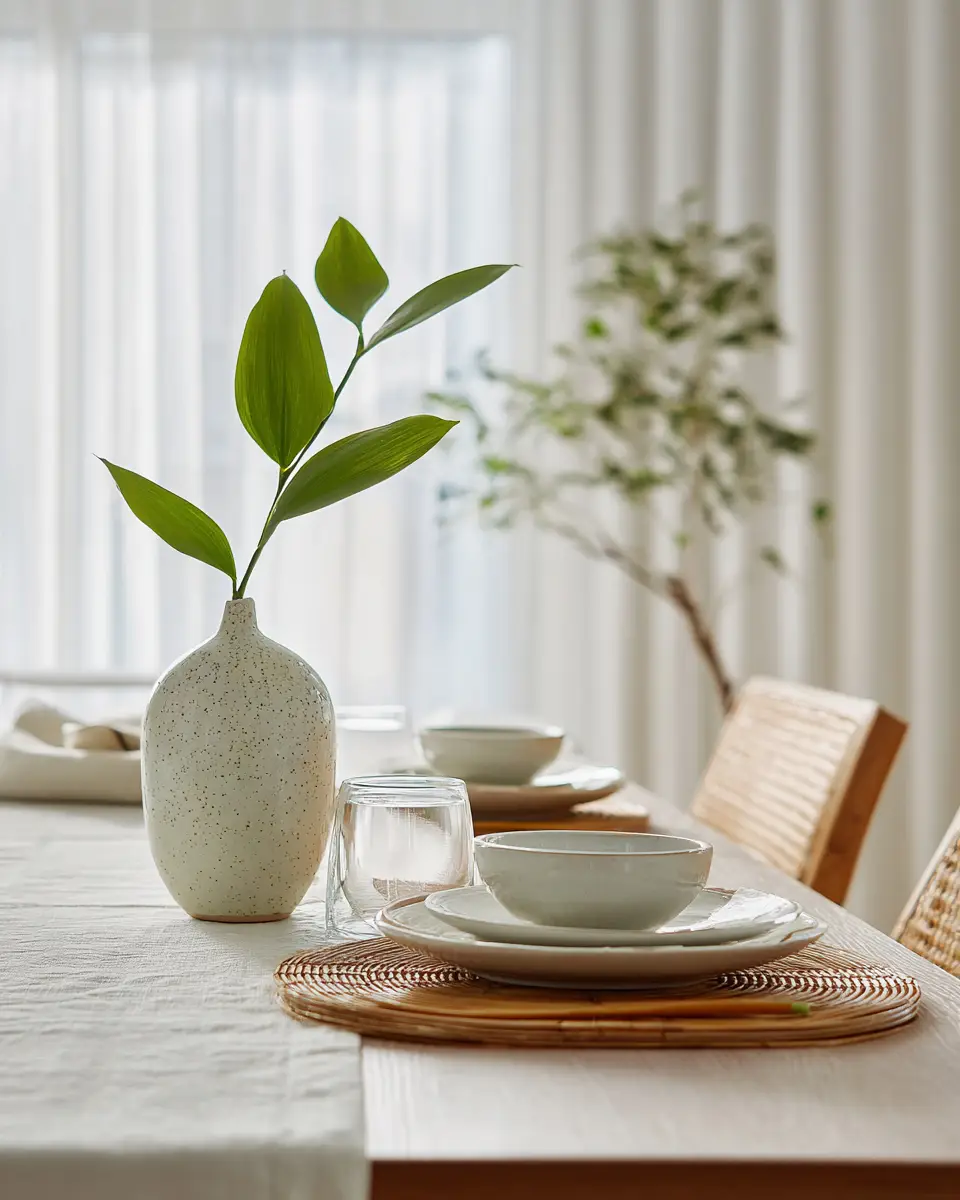 Ivory Japandi Dining Room Decor Ideas