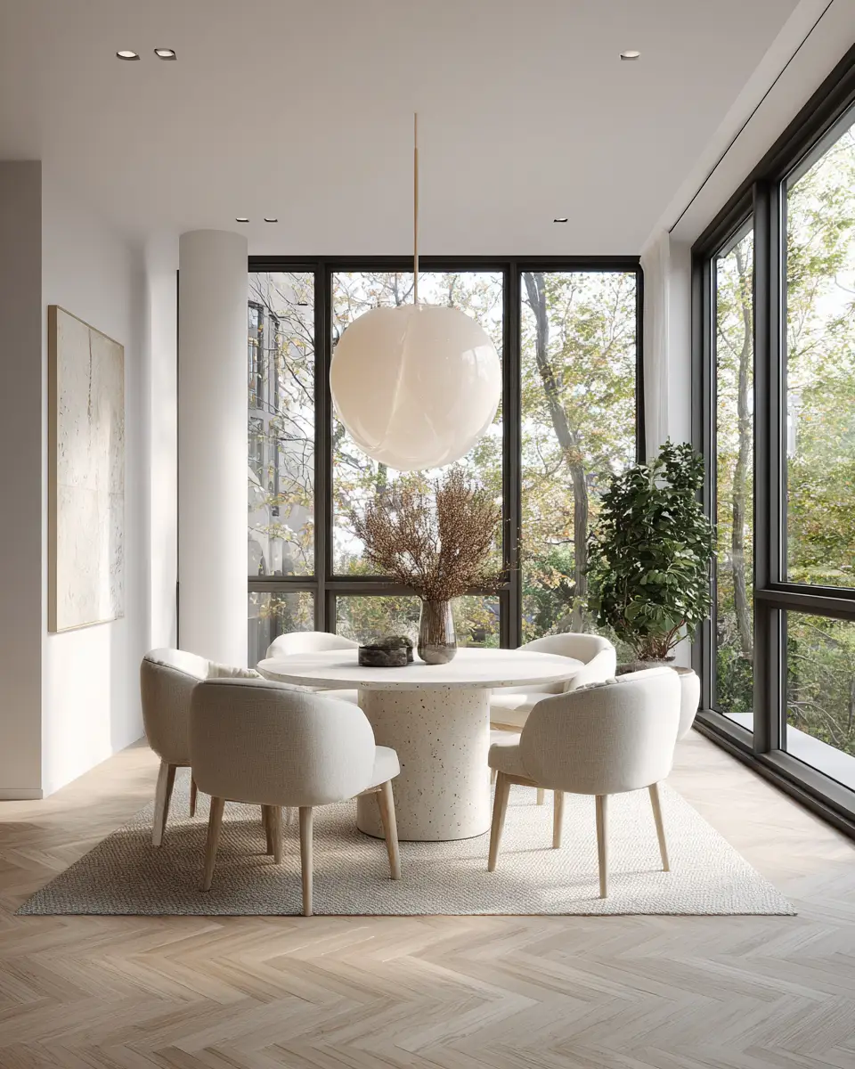 Ivory Japandi Dining Room Decor Ideas