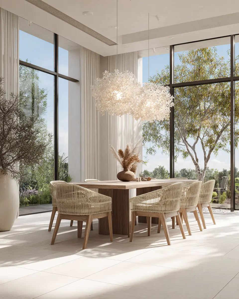 Ivory Japandi Dining Room Decor Ideas