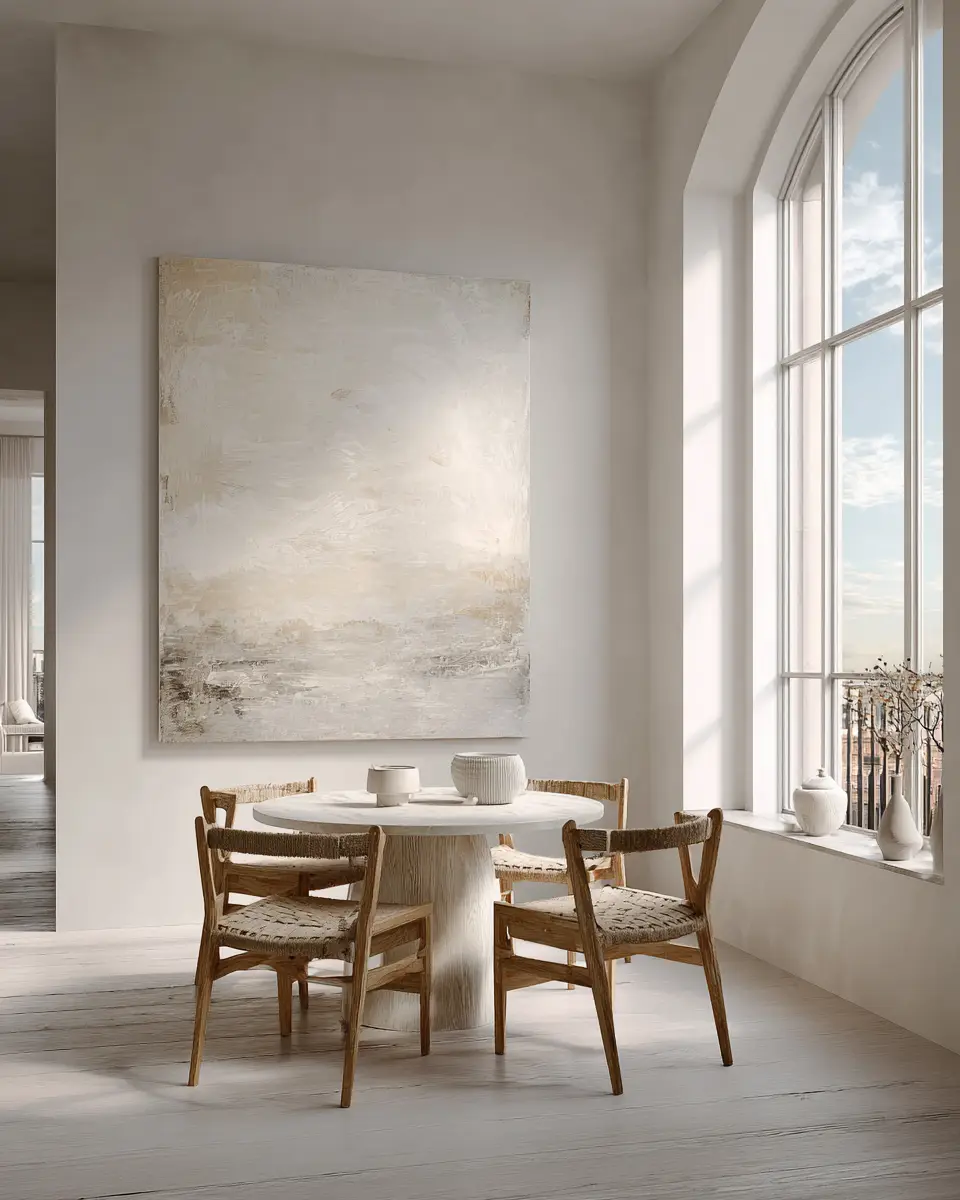 Ivory Japandi Dining Room Decor Ideas