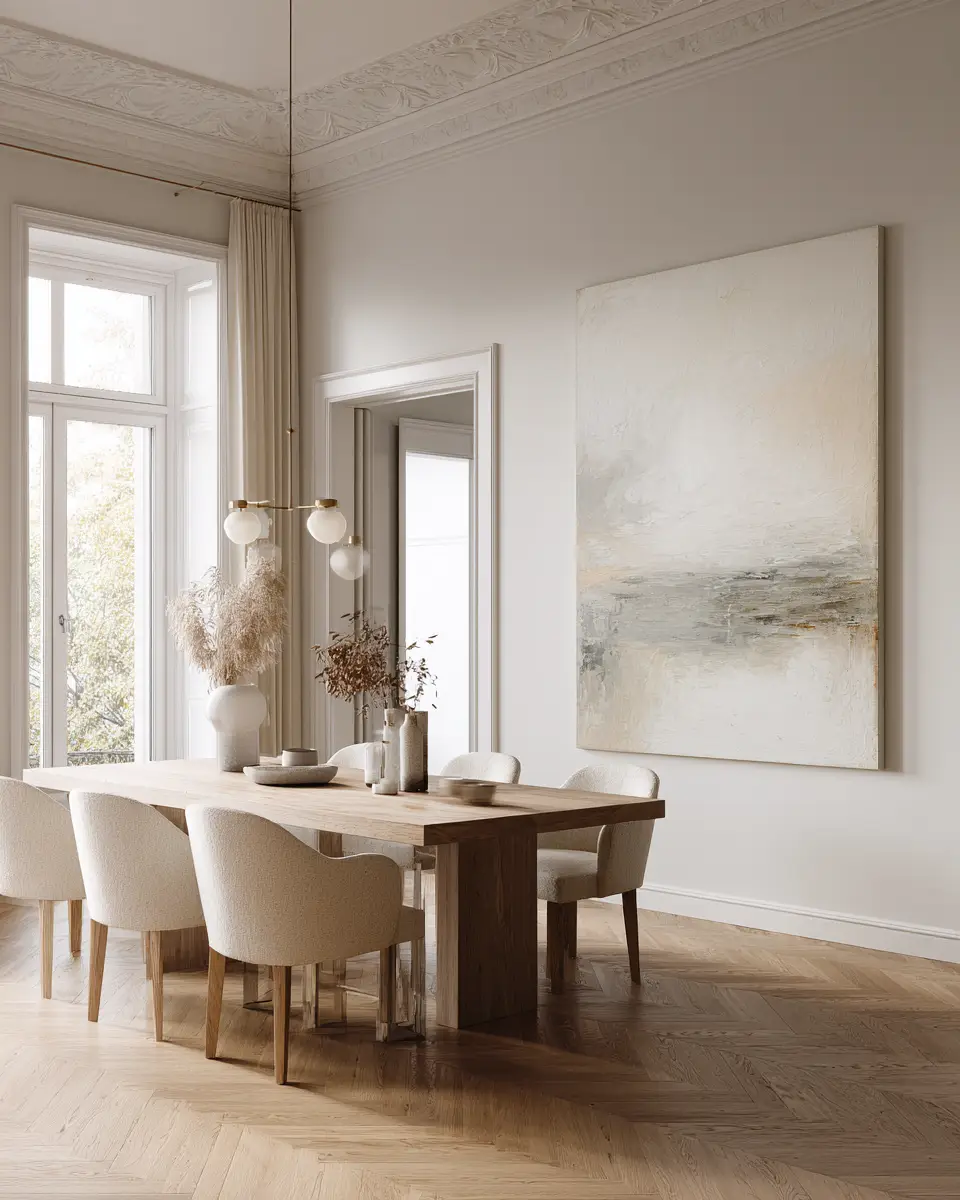 Ivory Japandi Dining Room Decor Ideas