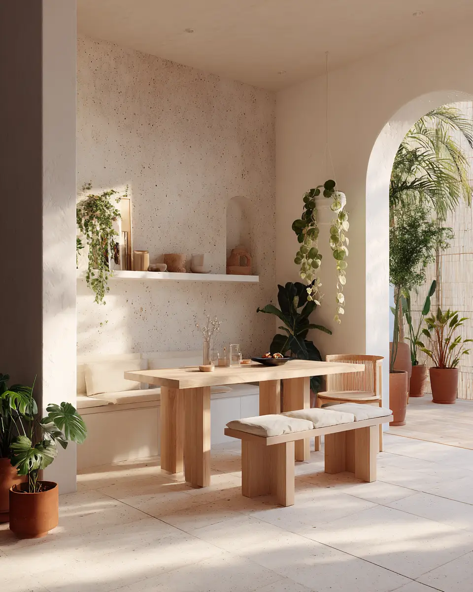 Ivory Japandi Dining Room Decor Ideas