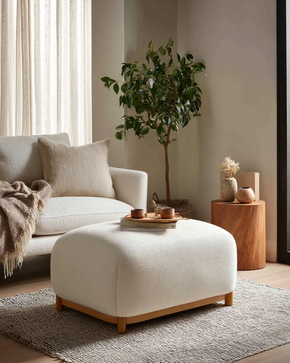 Ivory Japandi Living Room Decor Ideas