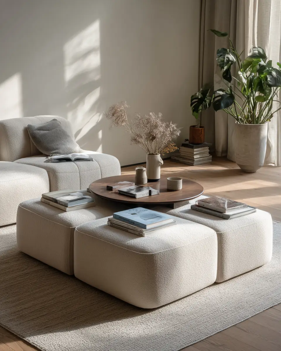 Ivory Japandi Living Room Decor Ideas