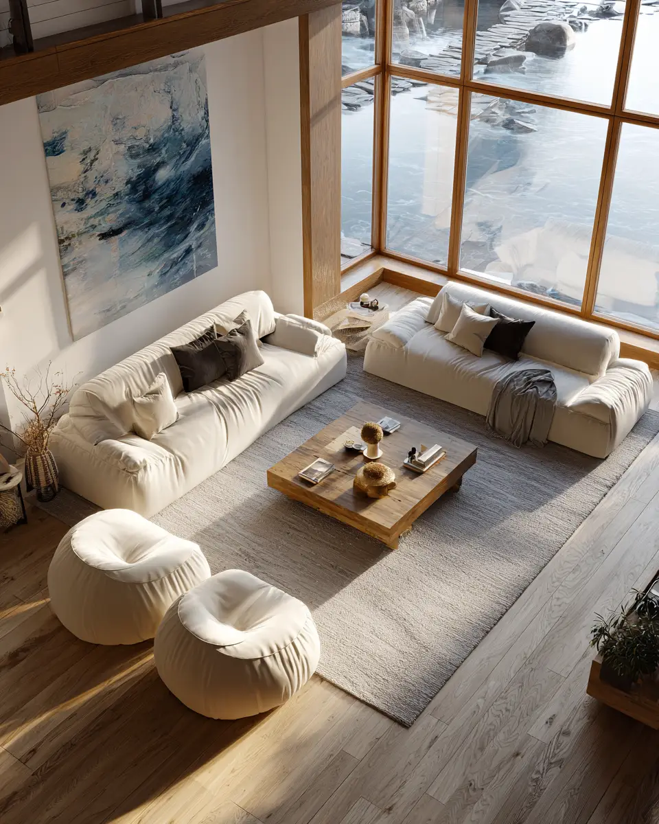 Ivory Japandi Living Room Decor Ideas