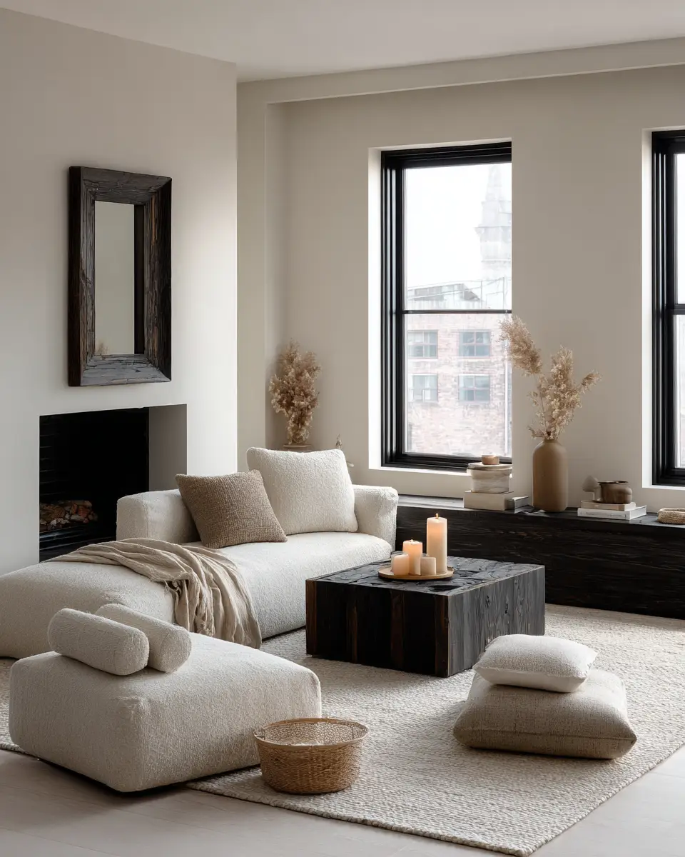 Ivory Japandi Living Room Decor Ideas