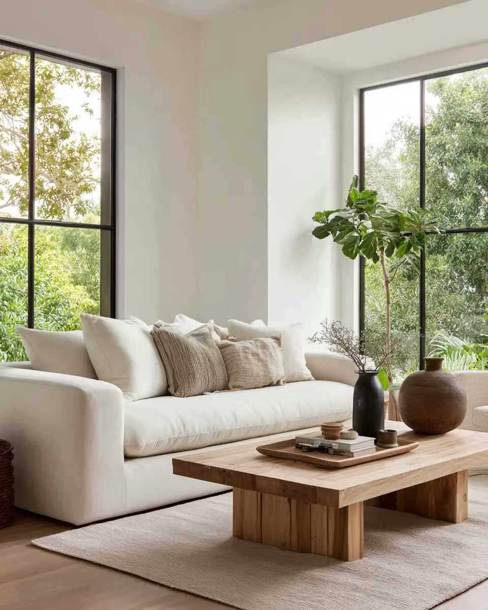 Ivory Japandi Living Room Decor Ideas