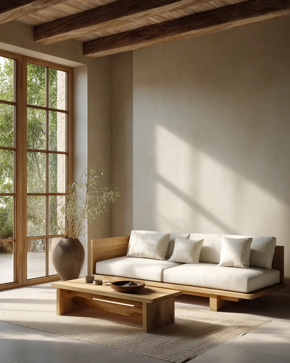 Ivory Japandi Living Room Decor Ideas