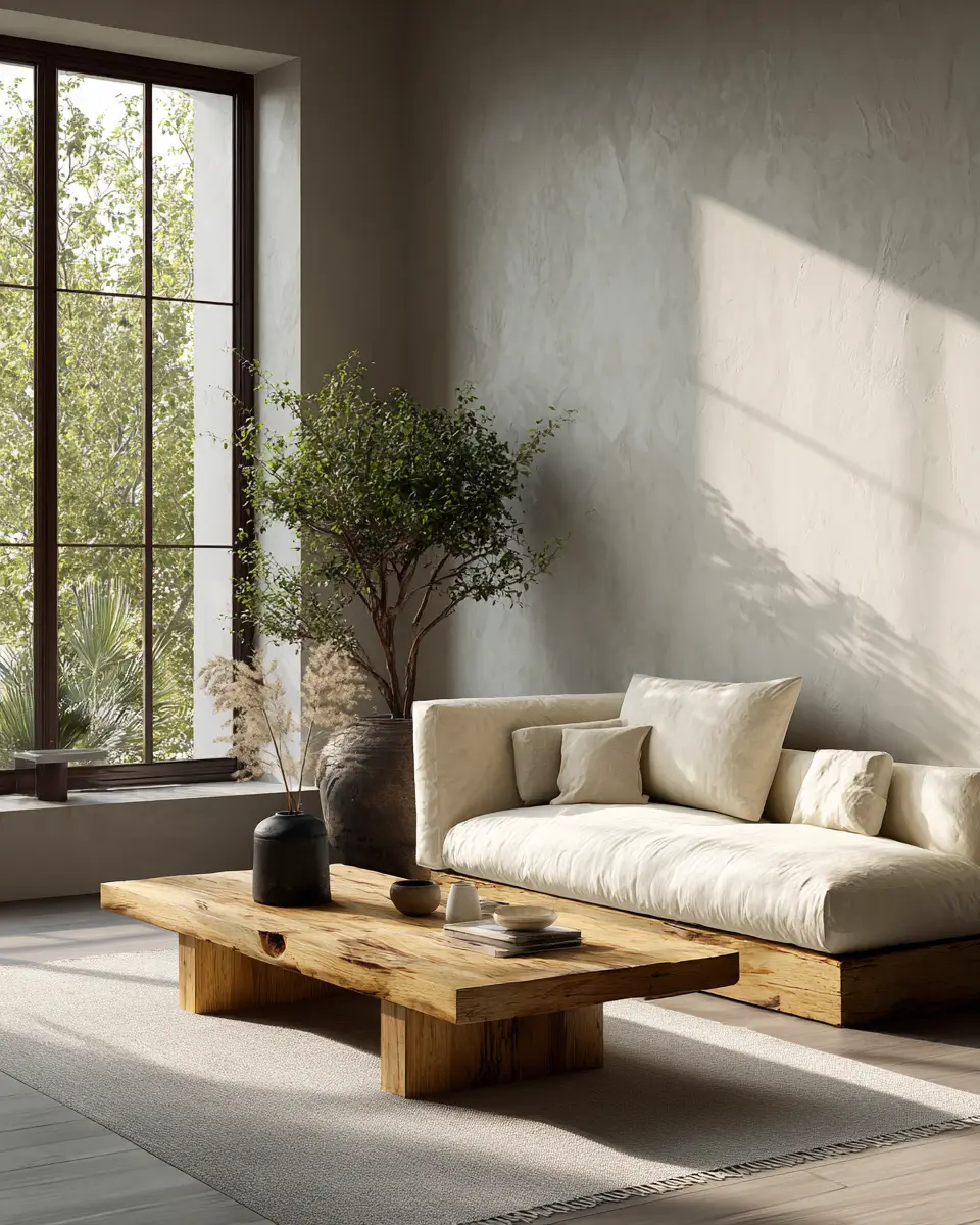 Ivory Japandi Living Room Decor Ideas