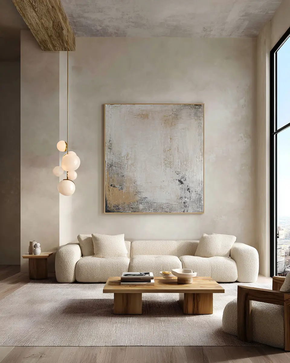 Ivory Japandi Living Room Decor Ideas