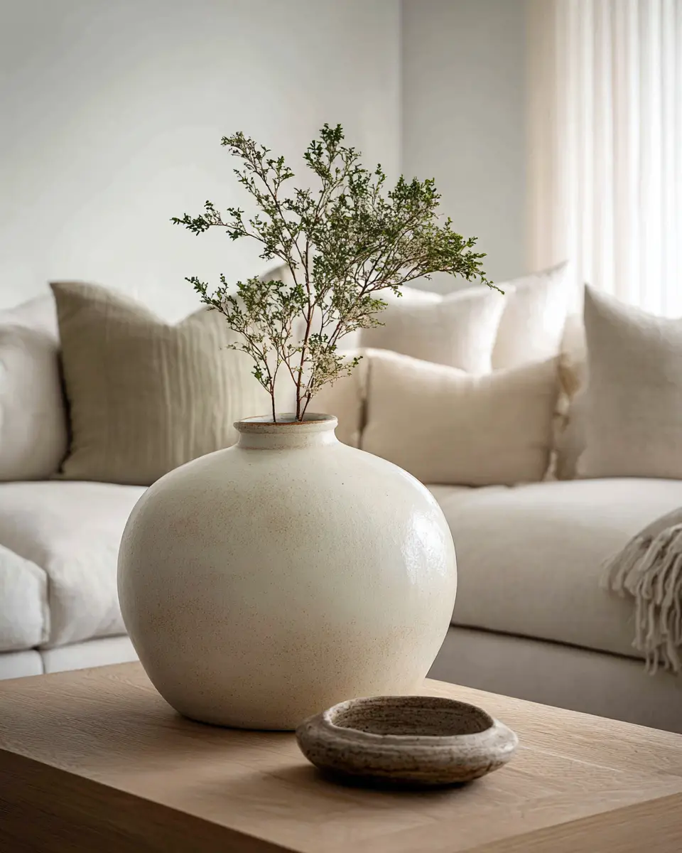 Ivory Japandi Living Room Decor Ideas