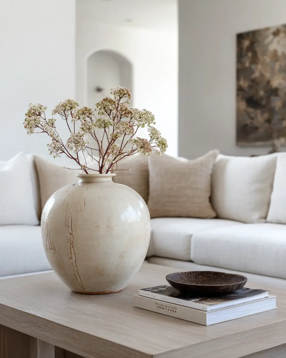 Ivory Japandi Living Room Decor Ideas