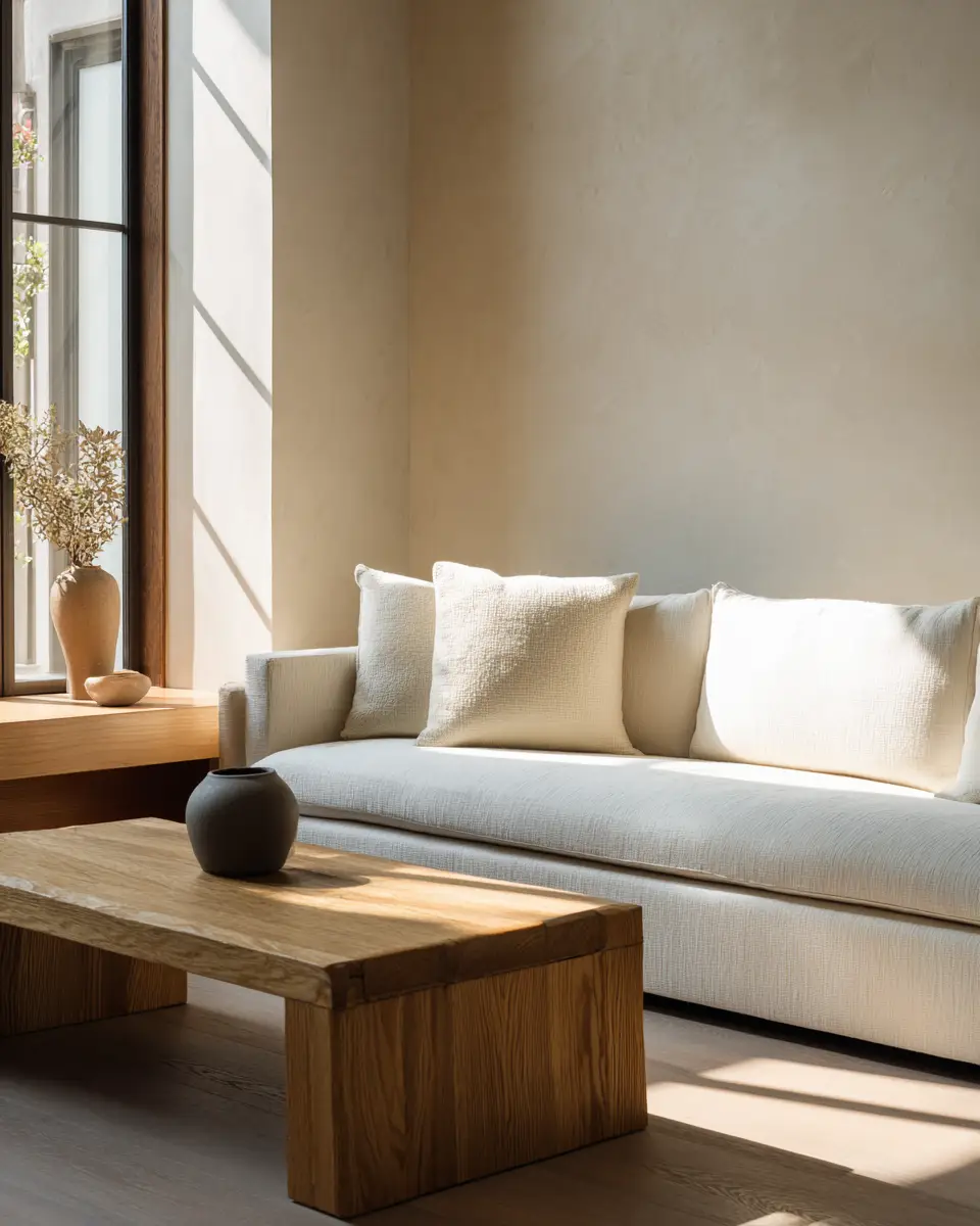 Ivory Japandi Living Room Decor Ideas