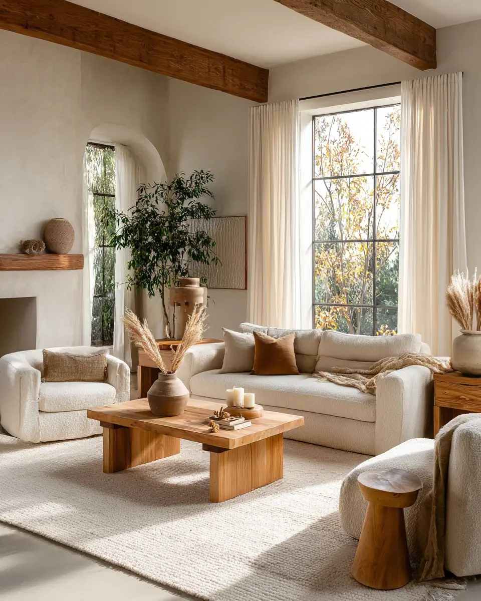 Ivory Japandi Living Room Decor Ideas