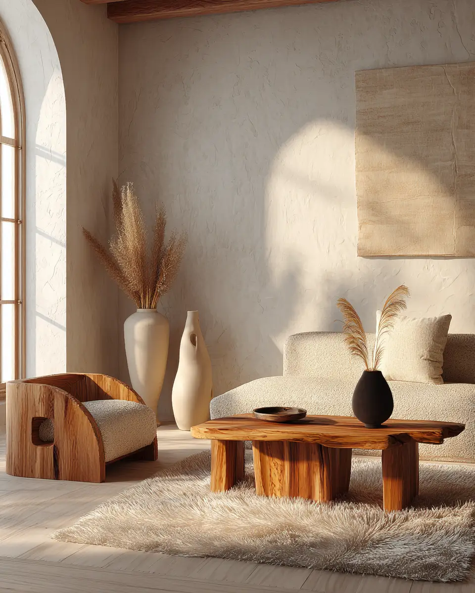 Ivory Japandi Living Room Decor Ideas