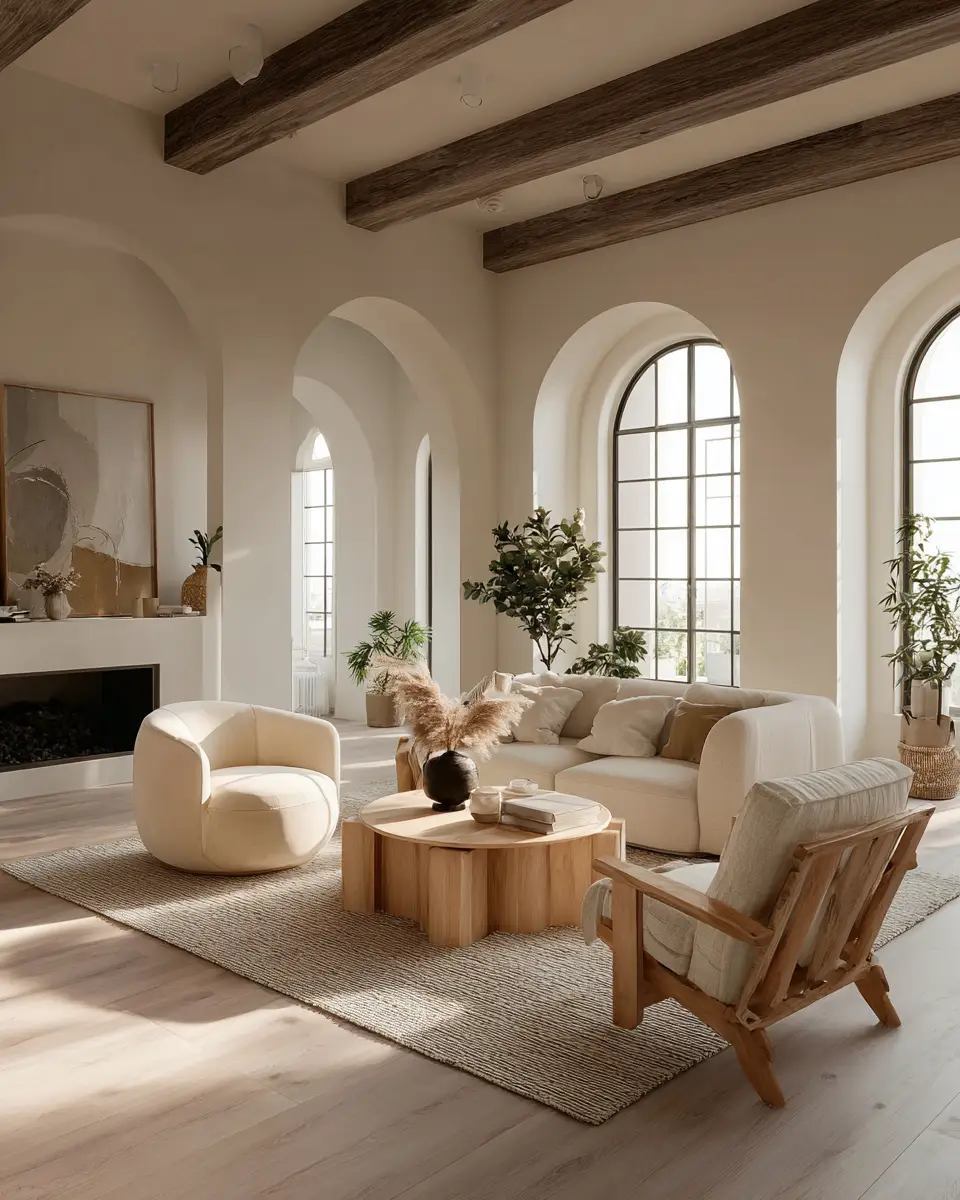 Ivory Japandi Living Room Decor Ideas