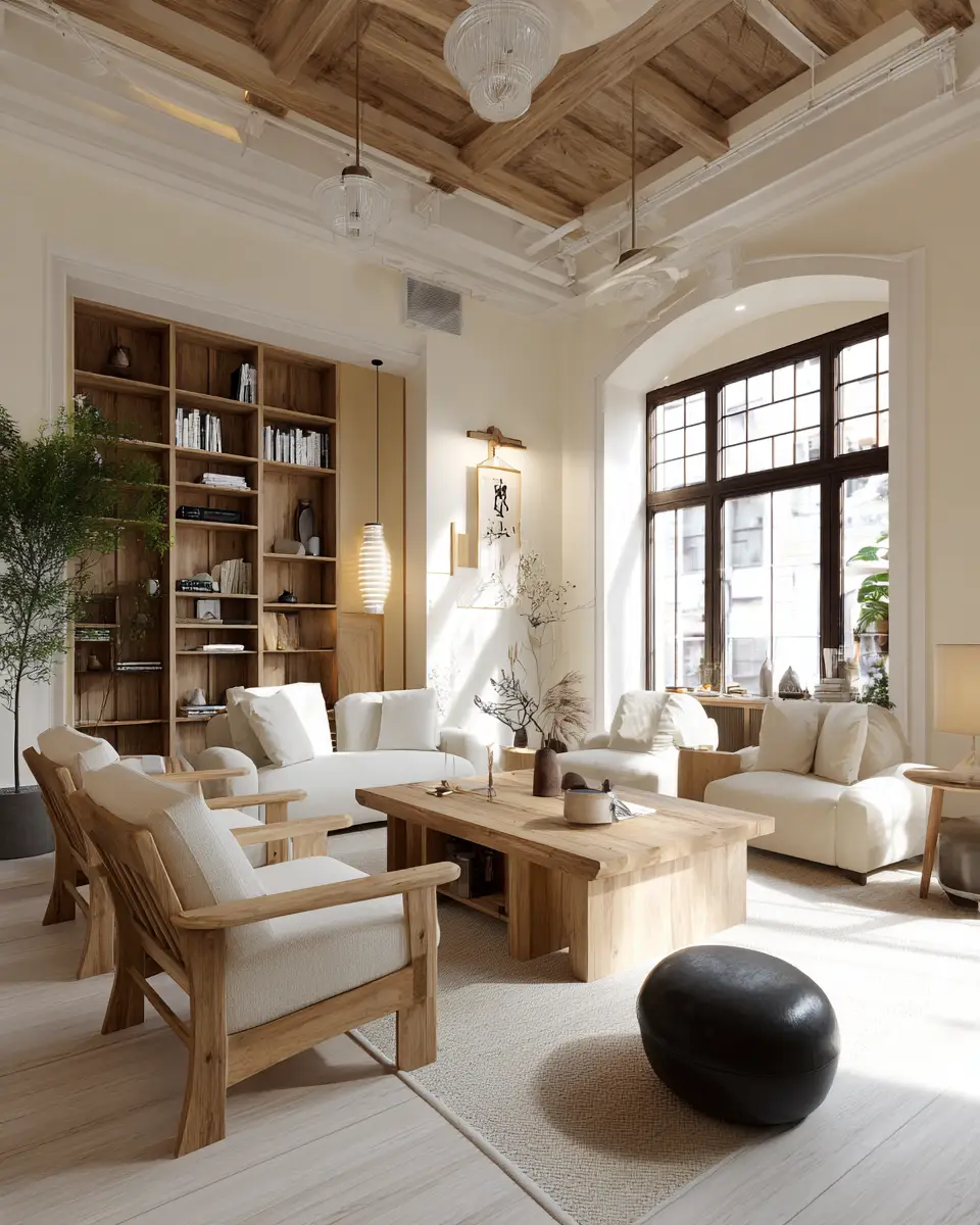 Ivory Japandi Living Room Decor Ideas