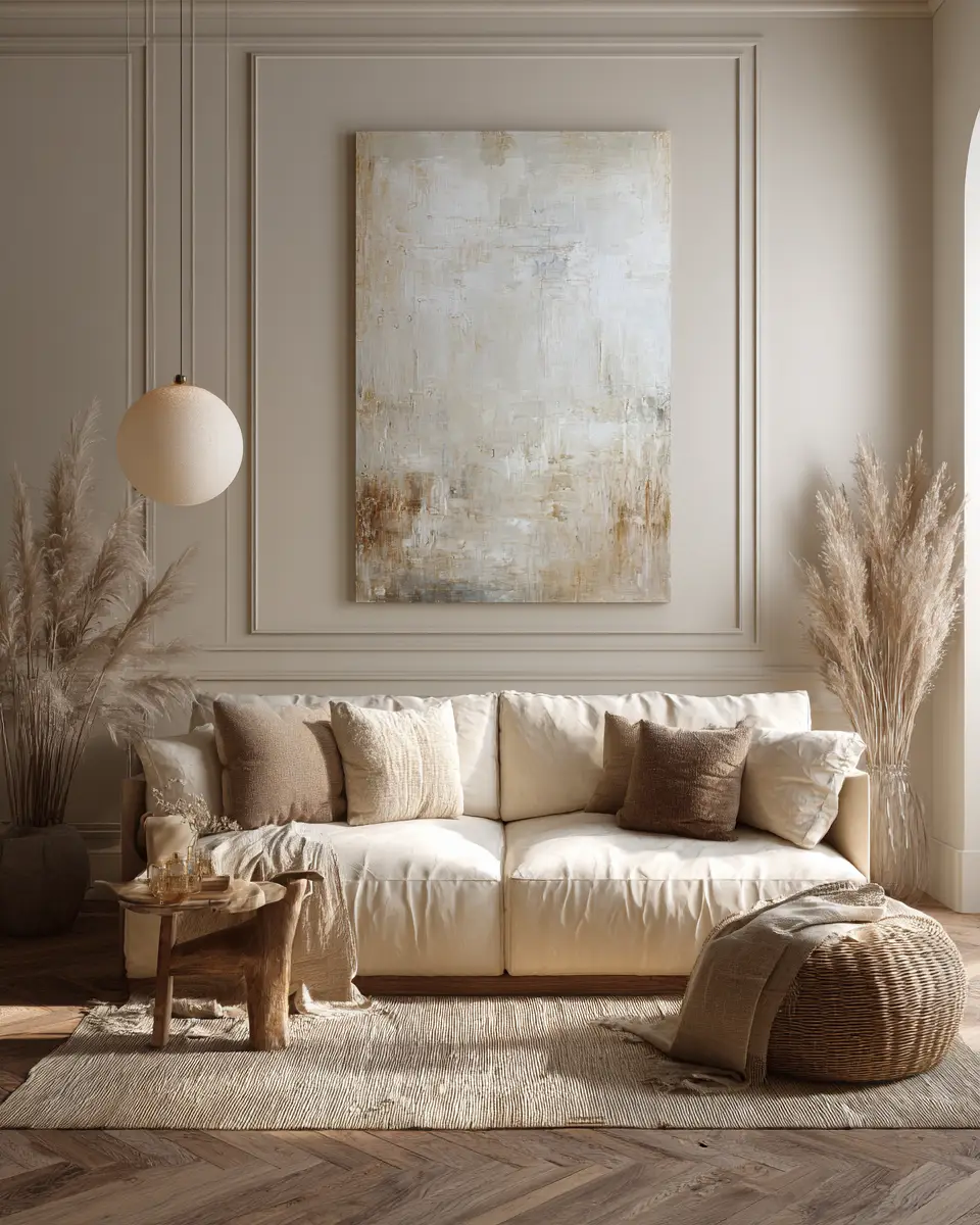 Ivory Japandi Living Room Decor Ideas