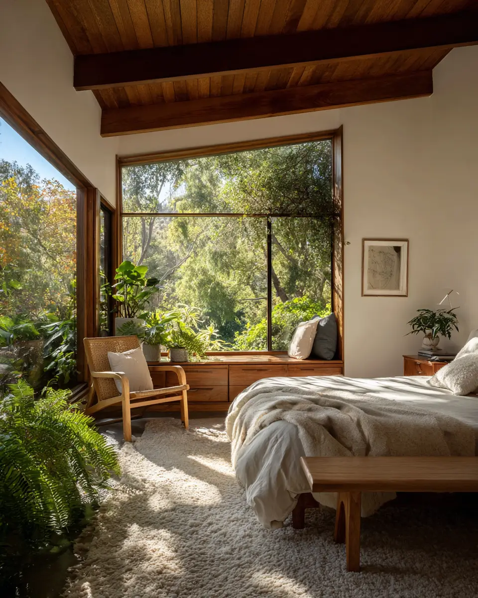 Ivory Mid-Century Modern Bedroom Decor Ideas - Featured