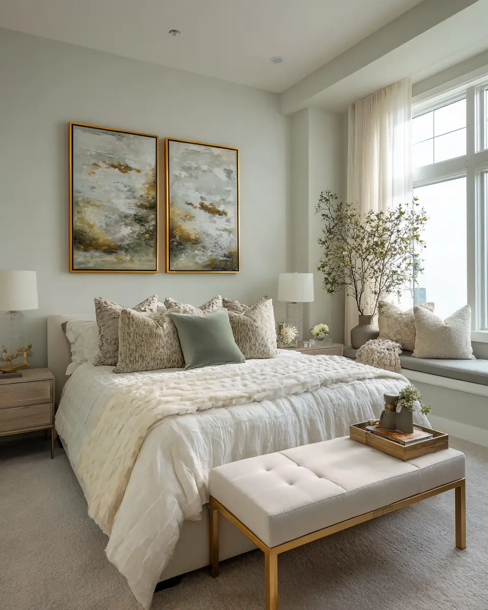 Ivory Mid-Century Modern Bedroom Decor Ideas