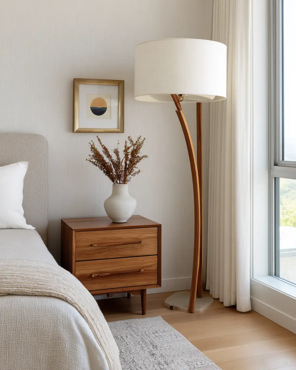 Ivory Mid-Century Modern Bedroom Decor Ideas
