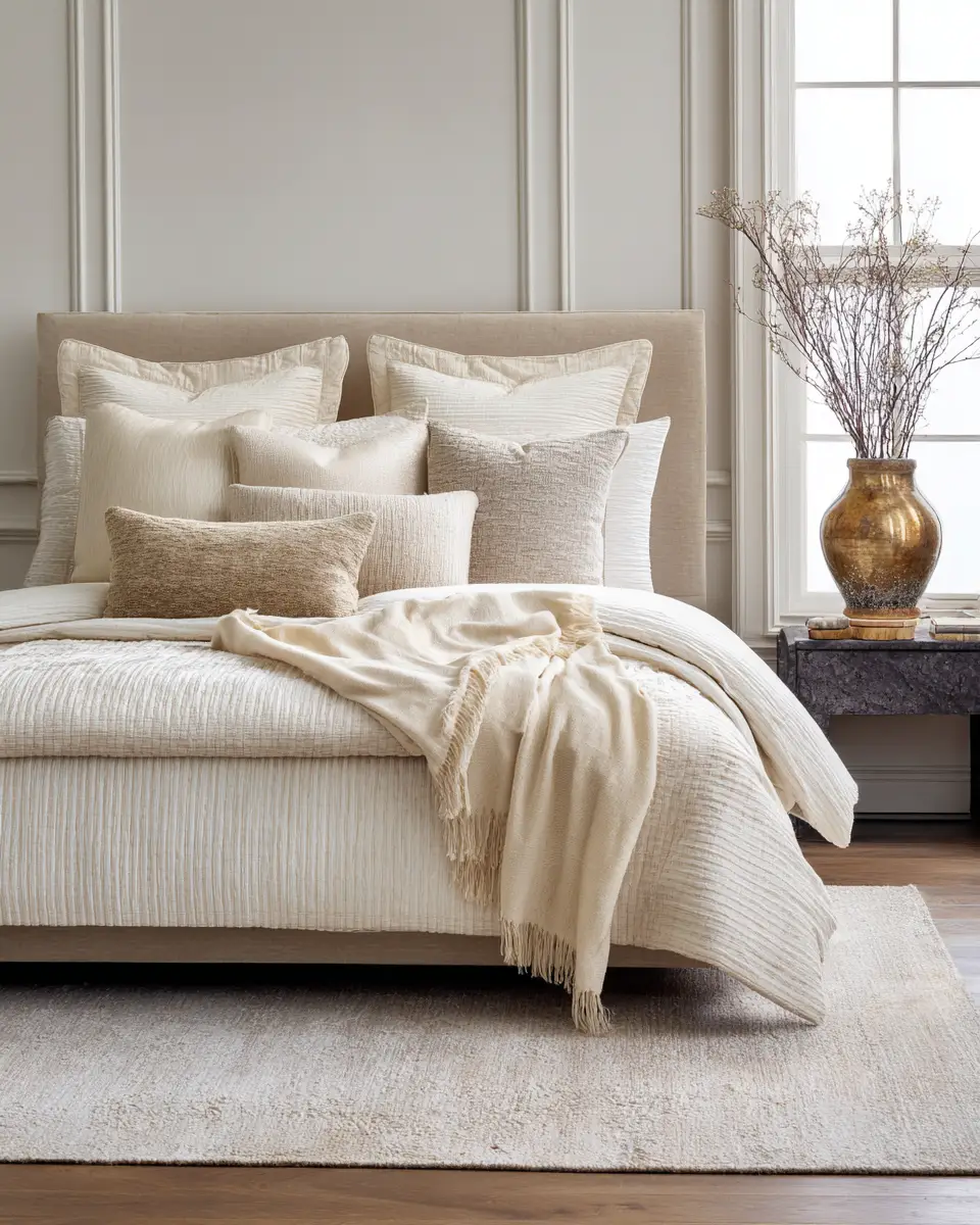 Ivory Mid-Century Modern Bedroom Decor Ideas