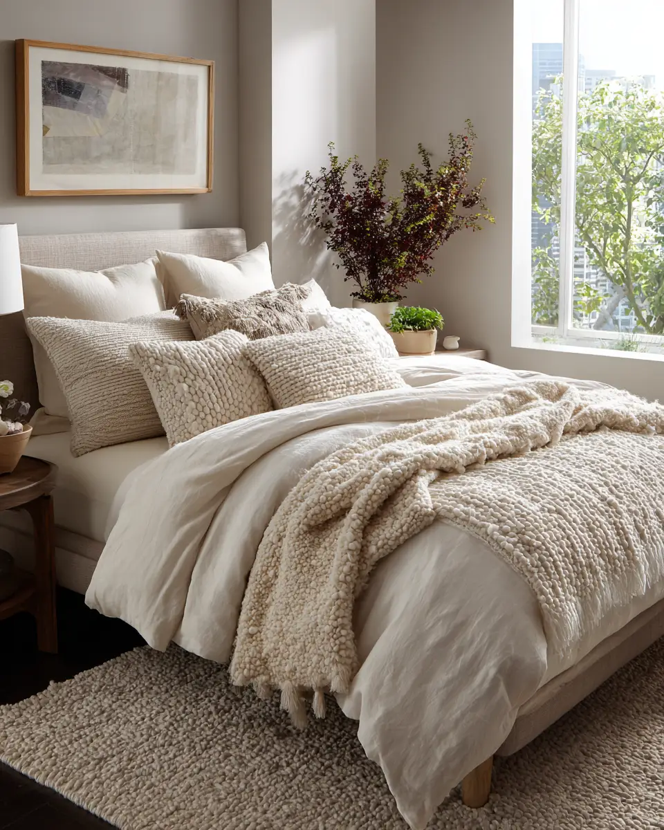 Ivory Mid-Century Modern Bedroom Decor Ideas