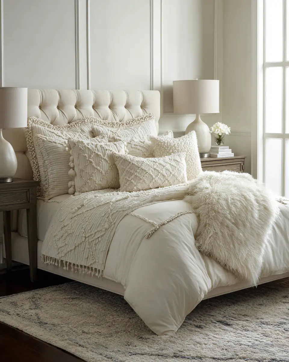 Ivory Mid-Century Modern Bedroom Decor Ideas