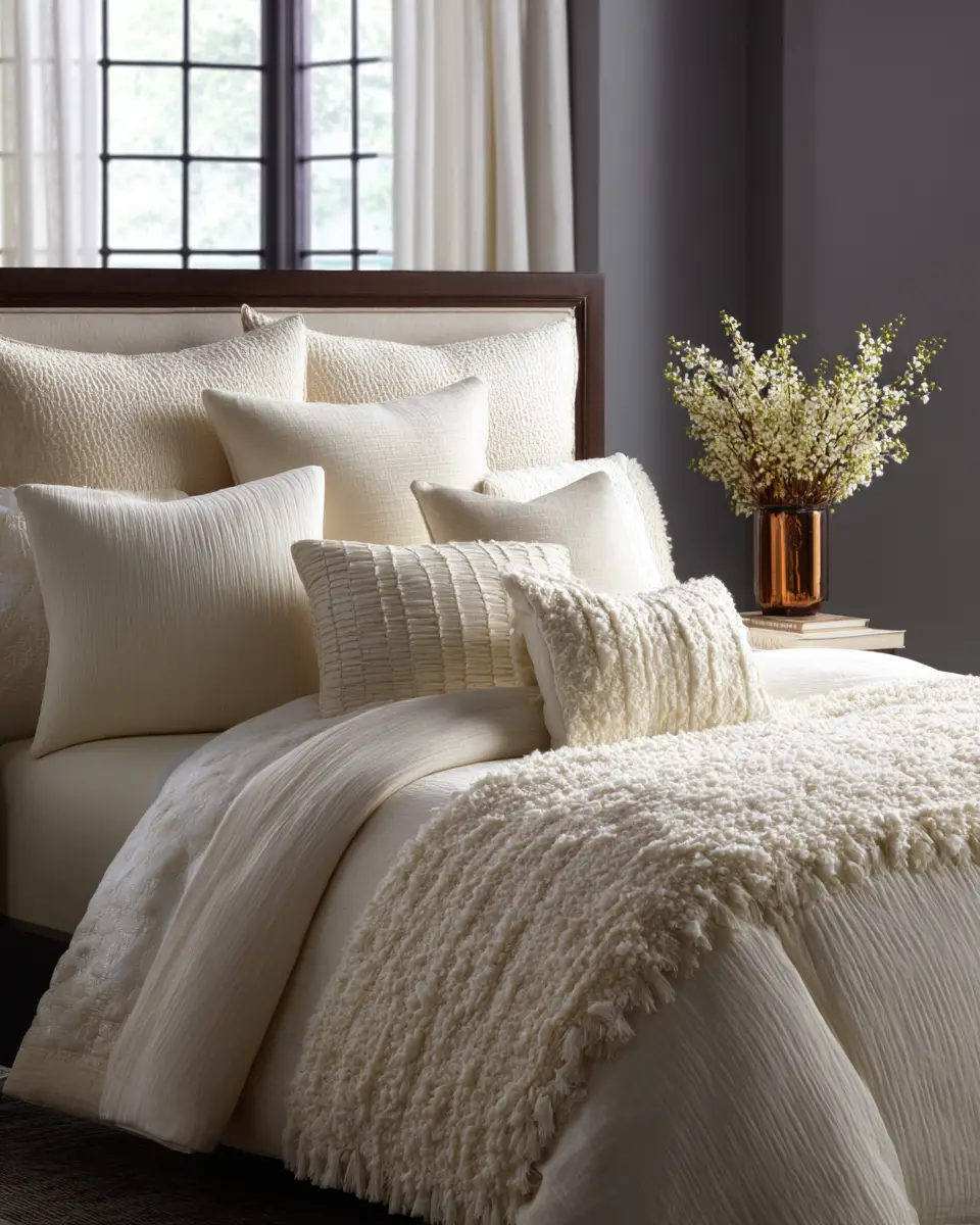 Ivory Mid-Century Modern Bedroom Decor Ideas