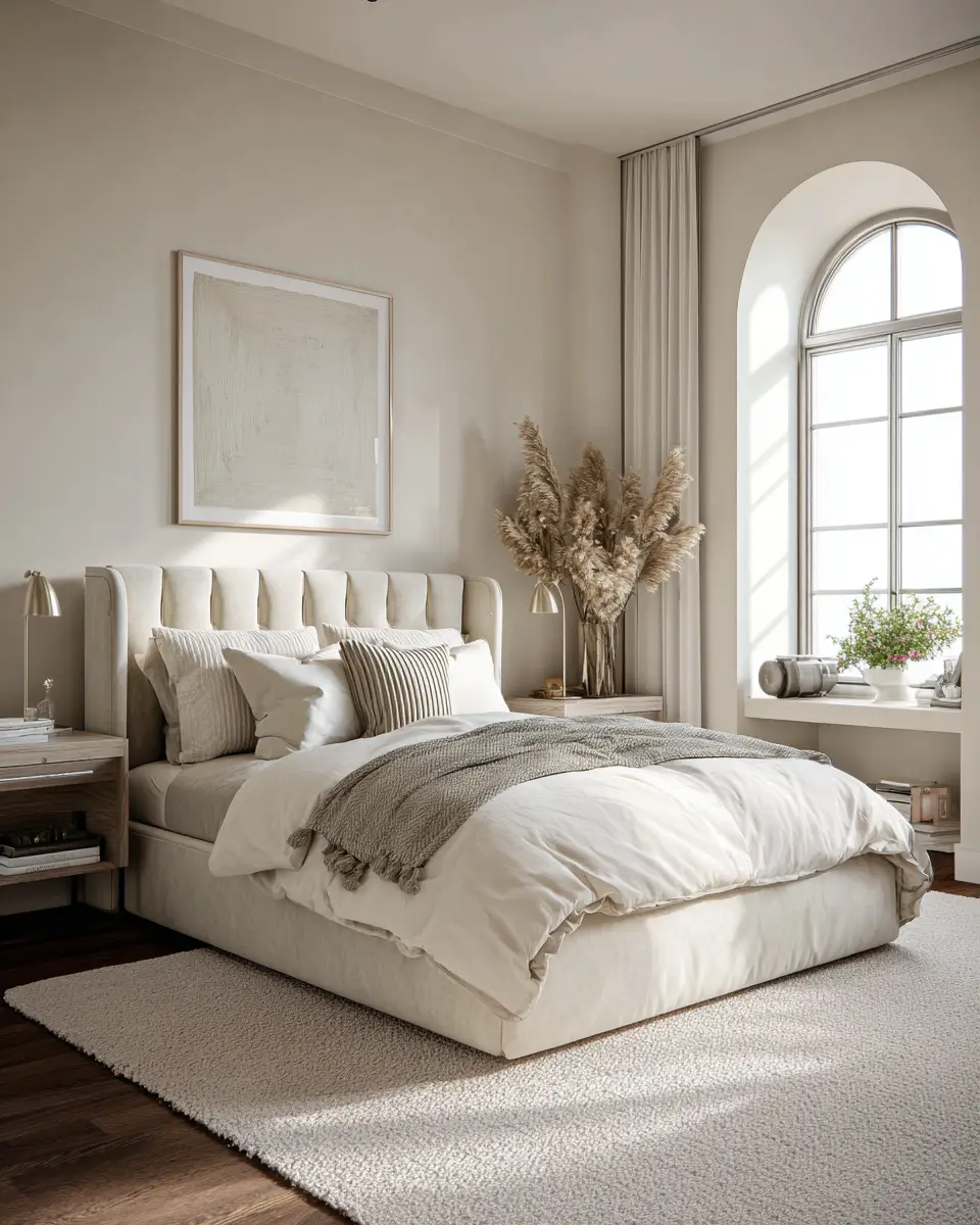 Ivory Mid-Century Modern Bedroom Decor Ideas