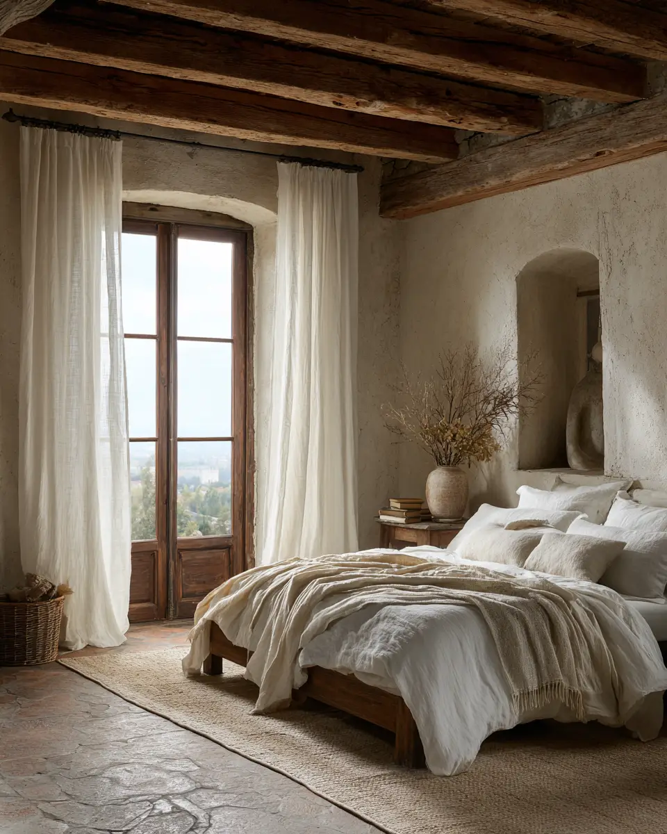Ivory Rustic Bedroom Decor Ideas
