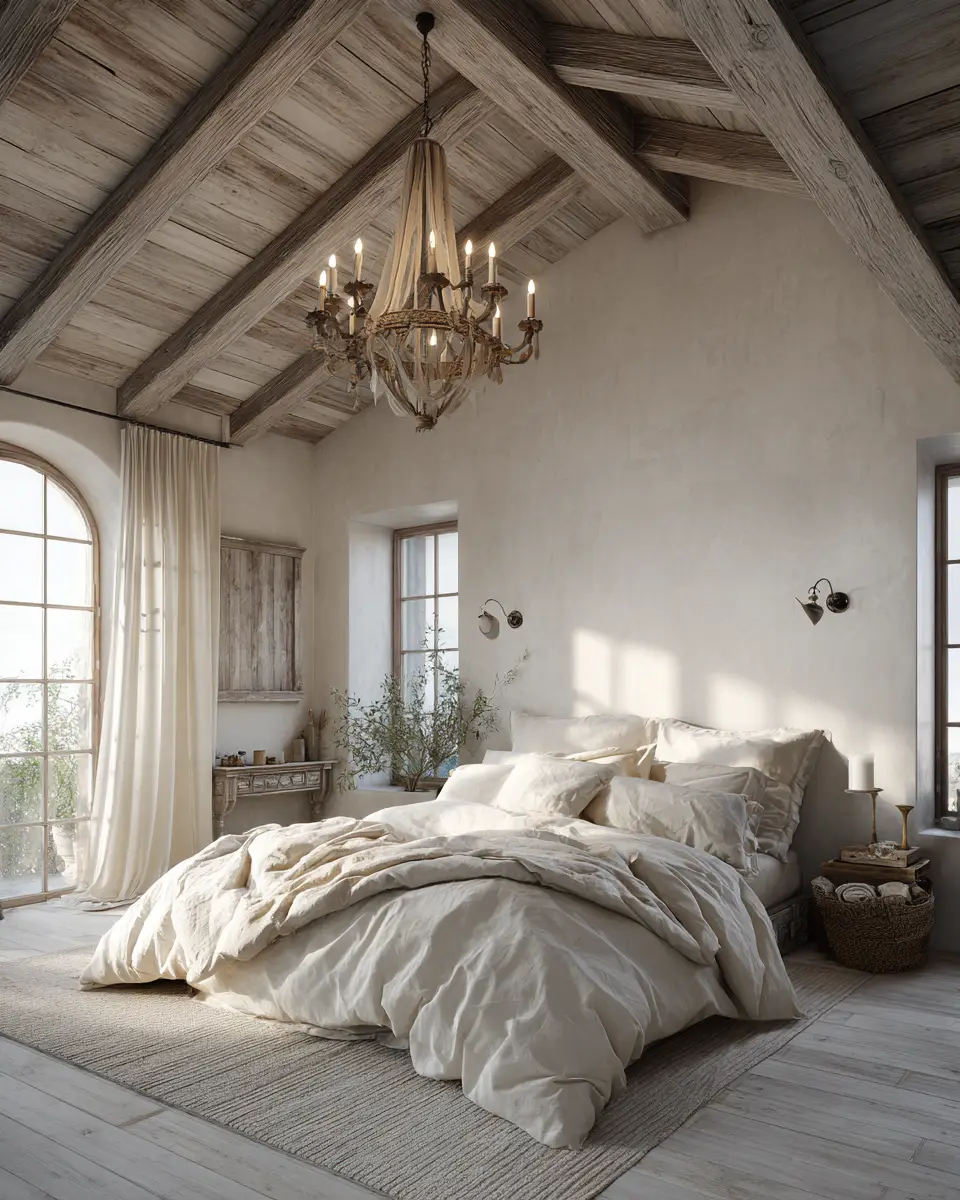 Ivory Rustic Bedroom Decor Ideas