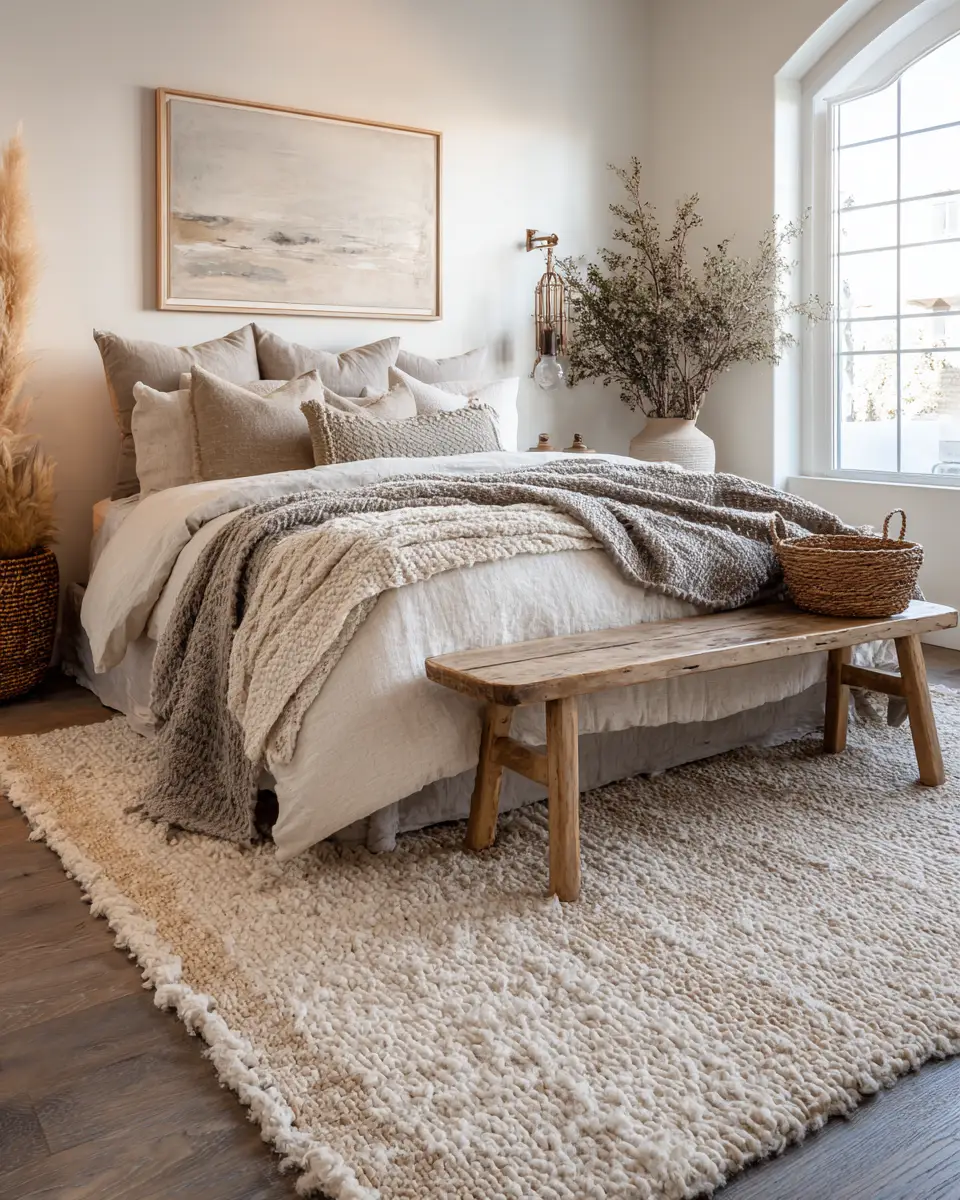 Ivory Rustic Bedroom Decor Ideas