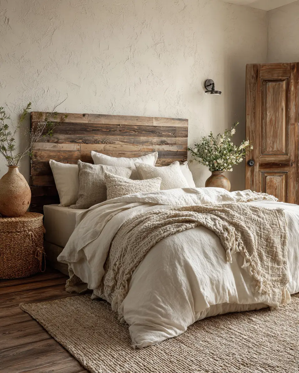 Ivory Rustic Bedroom Decor Ideas