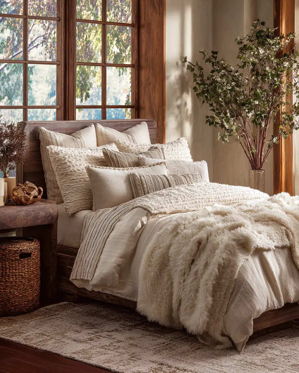 Ivory Rustic Bedroom Decor Ideas