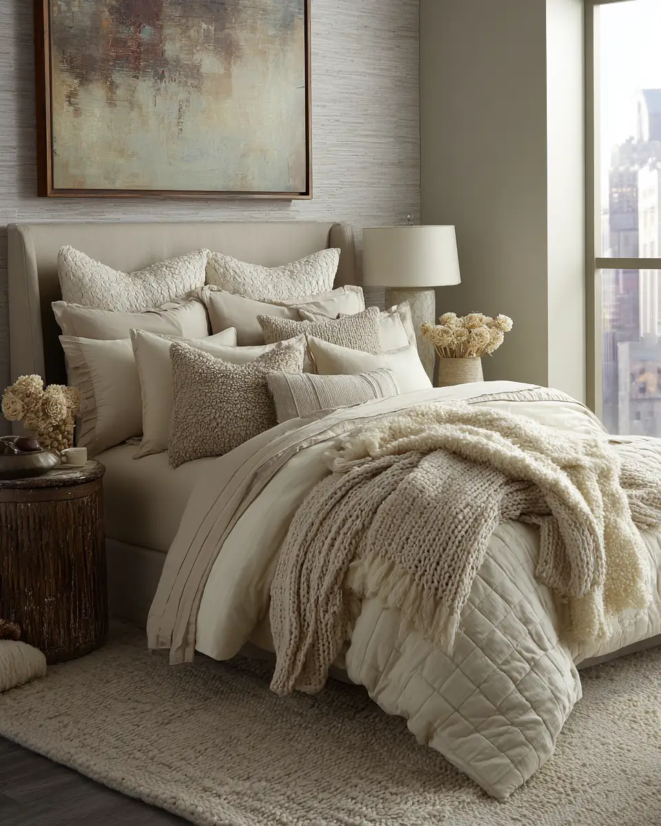 Ivory Rustic Bedroom Decor Ideas